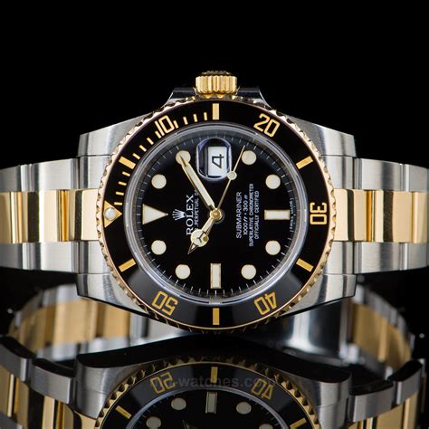 rolex submariner date oyster steel and yellow gold|rolex submariner green and black.